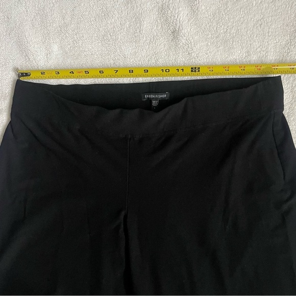 Eileen Fisher Black Wide Leg Pants Viscose Ankle - Picture 7 of 10